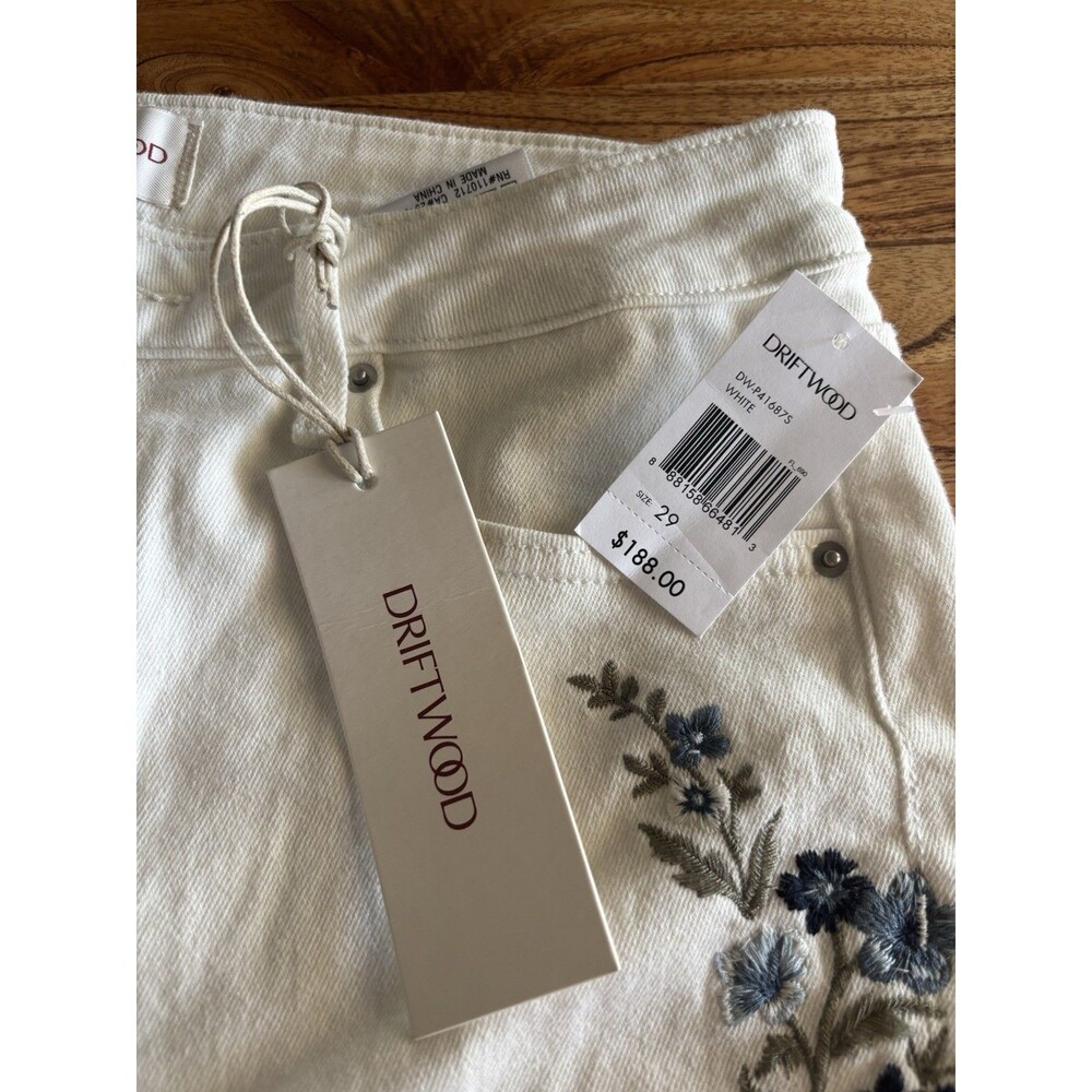 Driftwood Farrah Embroidered Jeans Size 29 - Picture 3 of 9